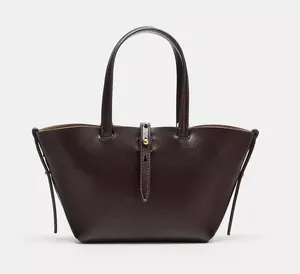 Zara Burgundy Red Brown Mini Basket Shopper Tote Bag Crossbody Shoulder Purse thumbnail 1