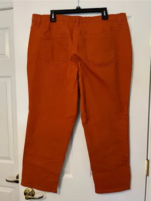 Gloria Vanderbilt Amanda cotton jean in burnt orange 20W Short thumbnail 2
