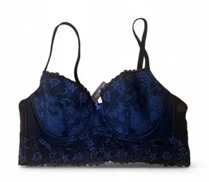 Adore Me Bra Sz 36DD Pacchi Black/Blue Lace Bralette Feminine Sexy Fairy thumbnail 1