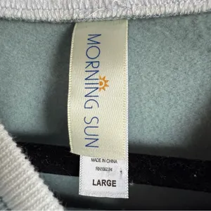 Morning‎ Sun Crewneck Sweatshirt with Ribbed Trim Cat Appliqué Granny Womens L thumbnail 6