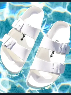 Birkenstock White L 10 M 8 Two-Strap EVA Sandals thumbnail 2