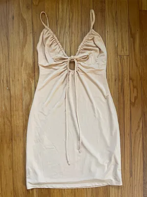 Abercrombie Strappy Cutout Knit Mini Dress Light Orange thumbnail 2