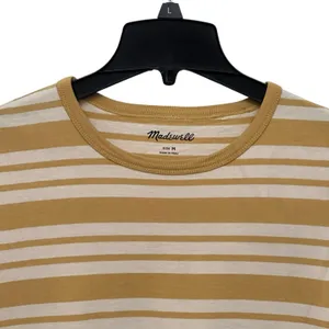 Madewell Allday Stripe Crewneck T-Shirt Autumn Gold Women's Size Medium thumbnail 3