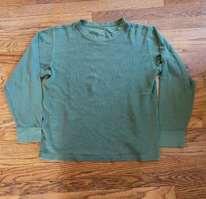 Vintage L.L. Bean Classic Long Sleeve Thermal Waffle Shirt - Olive Green thumbnail 1