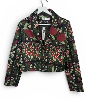 ModCloth Black Friday Grove Mushroom Crop Jacket Blazer NEW with tag W2408 Sz 6 thumbnail 1