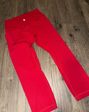 lululemon athletica Bright Red Capri Leggings with Wide Waistband thumbnail 1