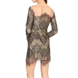 For Love & Lemons Grace Dress in Black Nude Mesh Lace size Medium $285 thumbnail 15