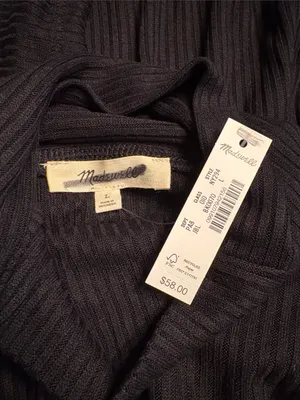 Madewell Ribbed Turtleneck Long-Sleeve Tee black Size L NWT thumbnail 4