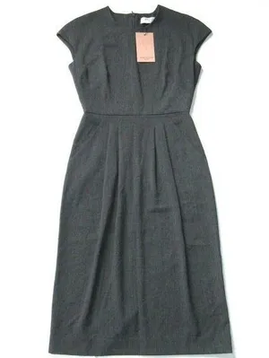 NWT MM. Lafleur Masha 3.0 in Charcoal Gray Light Twill Pleated Sheath Dress 0P thumbnail 1