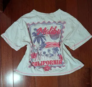 Messy Bun Just Chillin Malibu Graphic Cropped Tee Large thumbnail 1