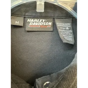 Harley Davidson Screamin Eagle Grey Corduroy Rhinestone Snap Front Shirt thumbnail 4