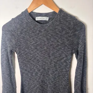 Abercrombie & Fitch Tunic Shirt Sz XS 90s‎ Bell Sleeve Ribbed Gray Heathered thumbnail 3
