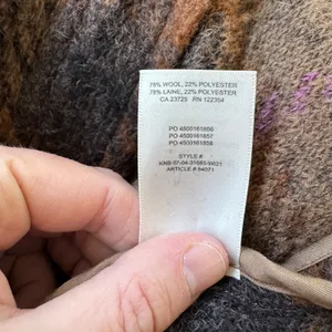 Aritzia Wilfred Autumn Shirt Jacket Wool Shacket Brown Pink Plaid thumbnail 9