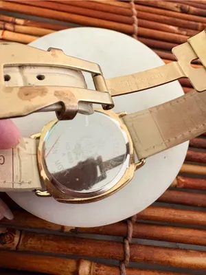 Premier Designs Gold-Tone Case Watch Cream Strap and White Dial Needs Battery thumbnail 4