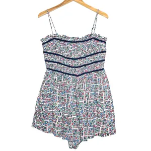 NWT FREE PEOPLE Women’s Boho Bali Checked out Floral Print Romper thumbnail 3