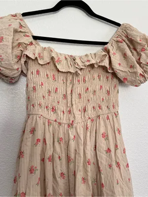 NEW R.Vivimos Womens Summer Floral Print Puff Sleeve Dress Medium 8/10 thumbnail 3