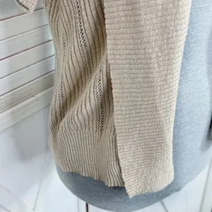 Dress Barn Vintage Open Front Cardigan Topper‎ Sweater Tan Small thumbnail 7