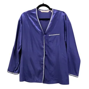 Victorias Secret PJ‎ Top XS Satin Button Down Pajama Sleep Shirt Sateen thumbnail 1