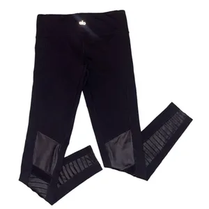 Alo black faux leather Moto style leggings full length women’s size small thumbnail 2