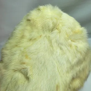 Winter Women Warm White Fox Fur Hat Outdoor Fluffy Funky Hat Bucket thumbnail 7