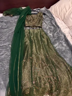 Green Gold Three-Piece Traditional South Asian Attire thumbnail 1
