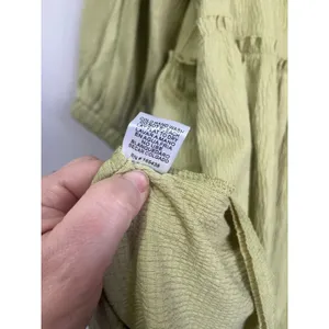 Aemi + Co Olive Green Frill Long‎ Sleeve Romper Relaxed Fit Pockets Size S thumbnail 9