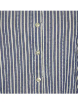 Retro Modcloth Blue Striped Lace Trim Long Sleeve Top Peter Pan Collar Size 4X thumbnail 4
