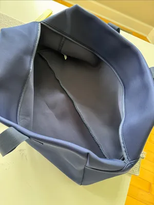 Carolina Herrera Bad Boy Navy Blue Neoprene Duffle Travel Tote Bag thumbnail 7