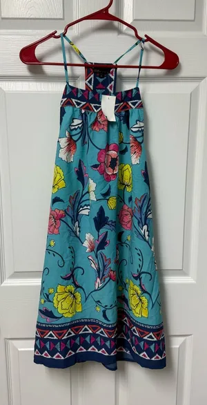 BeBop Turquoise Floral Maxi Dress with Pink & Yellow Accents thumbnail 1
