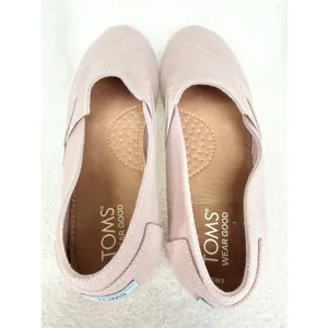 TOMS Woman’s Pink Canvas Slip On Flats Shoes Size 9.5 thumbnail 9