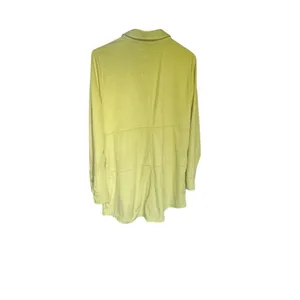 Soft Surroundings Chartreuse Green Polyester Suede Button Front Tunic Top M thumbnail 2