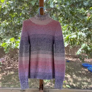 Gap Women's Marled Cotton Turtleneck Sweater Colorful Stripe Size M thumbnail 2