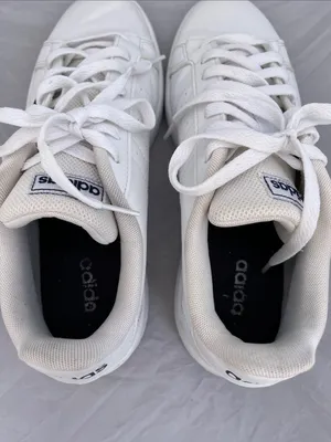 adidas Grand Court White and Black Classic Low Top Sneakers - Size 8.5 thumbnail 4