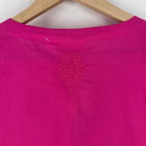 Roller Rabbit Tangier Kurta Tunic Womens XS‎ Pink Cotton Split Neck Cotton thumbnail 11