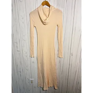 FREE PEOPLE FREE-EST Andrea Thermal‎ Hooded Funnel Maxi Dress, Small ($108) thumbnail 4