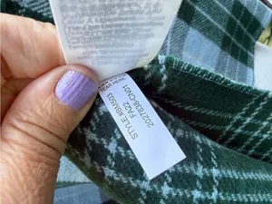 J.CREW Women's Green Gray Plaid Fringe Knit Acrylic Wrap Scarf thumbnail 9