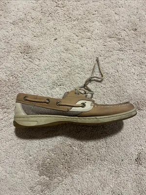 Sperry Women’s Tan and Cream Leather Boat Shoes thumbnail 3