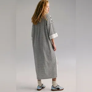 NWT FREE PEOPLE Jackson Rugby Midi Dress - Ivory Combo $98 MSRP thumbnail 2