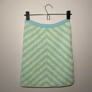 NWT For Love and Lemons Blue Cream Knit Corinna Mini Skirt Women's size Small thumbnail 6