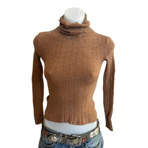 Tanya Taylor Camel Turtleneck Sweater XS Fitted Soft Merino Wool Designer $400 thumbnail 6