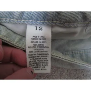 American Eagle Denim Shorts 12‎ Light Wash Distressed Frayed Hem Boho Summer thumbnail 5