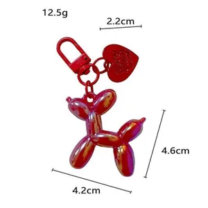 NEW‎ Pink Balloon Dog Keychain Heart Charm Keyring Cute Y2K thumbnail 8