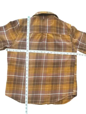 Patagonia Fjord Flannel Shirt Medium Brown Yellow Plaid Gorpcore Granola Girl M thumbnail 6