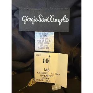 Giorgio Sant Angelo Black Gold Floral Midi vintage y2k‎ fairy boho whimsigoth thumbnail 4