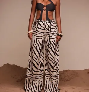 Shein Resort Beaded Zebra Pants thumbnail 2