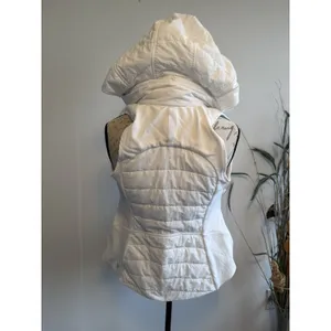 Lululemon Another Mile Full Zip Vest Hooded White Second Release‎ W4BSCS Sz 2 thumbnail 3