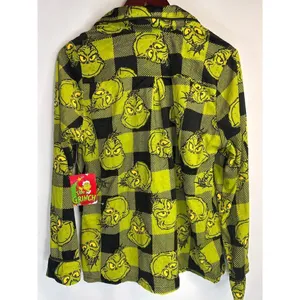Dr. Seuss The Grinch Plaid Christmas 2‎ piece Pajama Set Women's Medium NWT thumbnail 7
