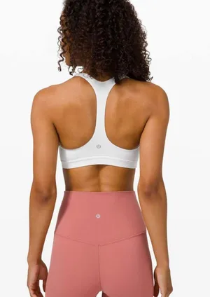 Lululemon White Arise Light Support Racerback Athletic Workout Sports Bra thumbnail 4