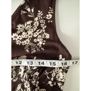 Blue Plate Floral Fit & Flare Midi Dress Womens Large Brown Cream Floral Boho thumbnail 6