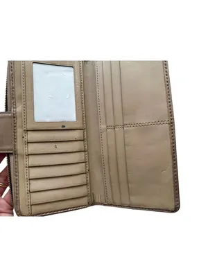 COACH Bronze Leather Kisslock Clutch Zip Wallet thumbnail 4